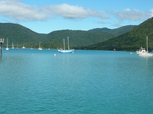 The island fringed waters of Shute Harbour.